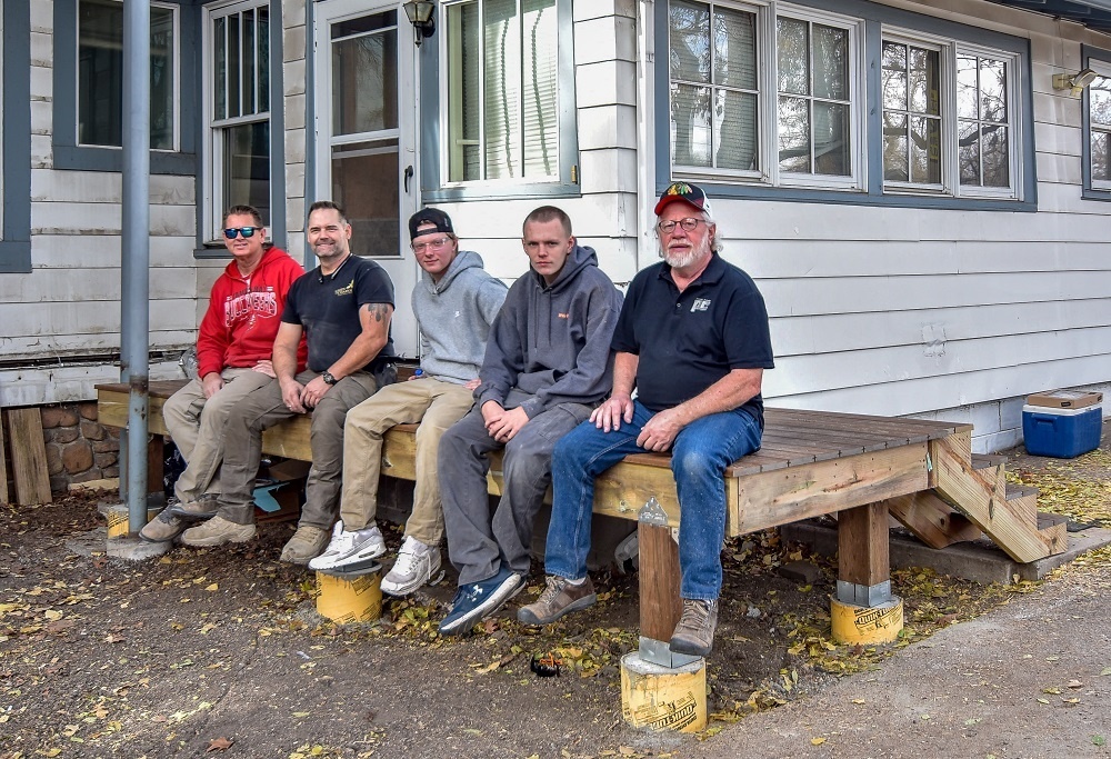 members from the remodelers council on the deck they finished at Beth Haven Nov 2021